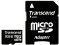Micro SD Transcend MicroSDHC 8GB Class 10 + SD adapter (TS8GUSDHC10)